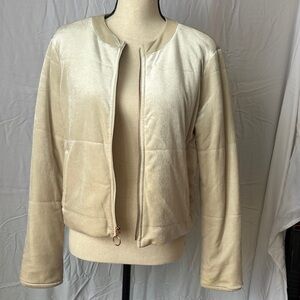 LC Lauren Conrad Light Beige Bomber Jacket